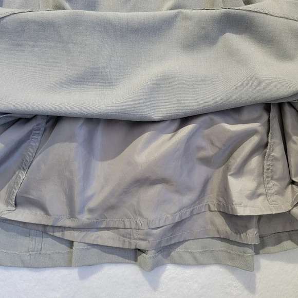 Calvin Klein Gray Sleeveless Dress Shoulder Ruffle A Line Back Zip Size 8 - Picture 8 of 12